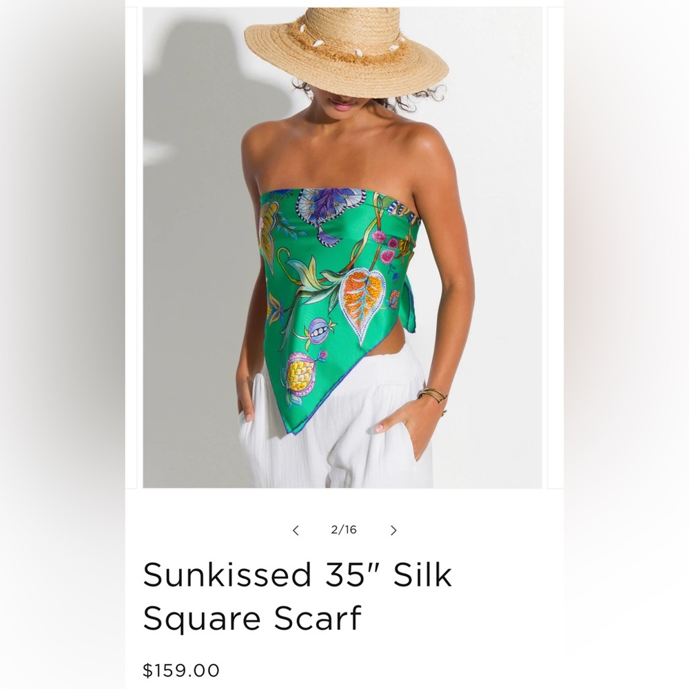 100% silk scarf top